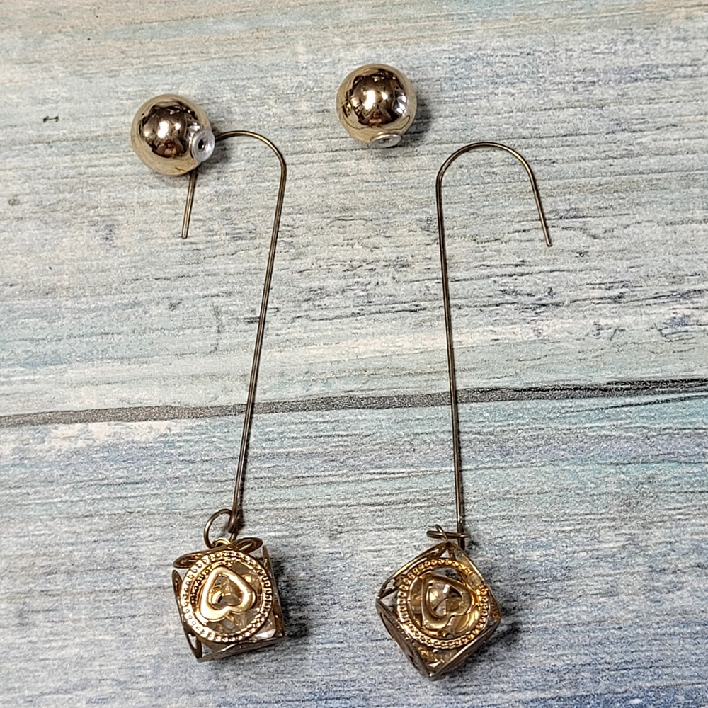 Gold Dangle Earrings - Picture 5 of 6